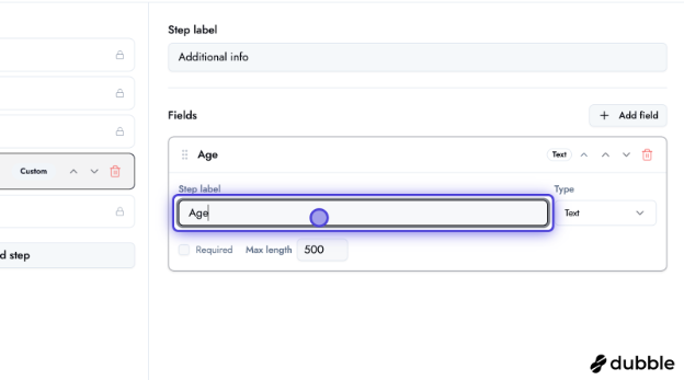 BOOKIN booking form — Add field to a step