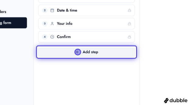 BOOKIN booking form editor — Add step
