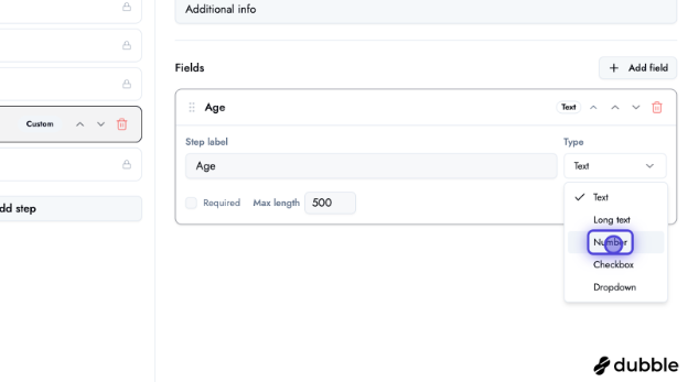 BOOKIN booking form — select field input type