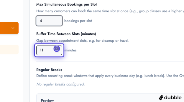 Buffer between slots